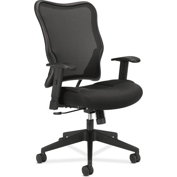 HON Wave Mesh High-Back Task Chair - Black Fabric Seat - Black Frame - 5-star Base - 21