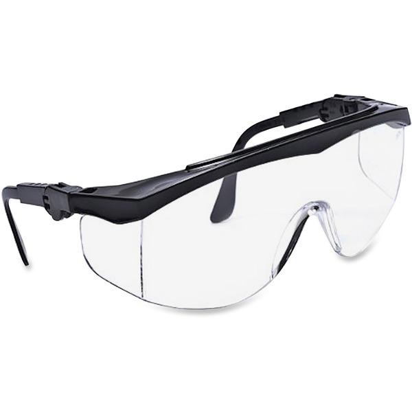 MCR Safety Tomahawk Adjustable Safety Glasses - Adjustable - Ultraviolet Protection - Nylon Frame - Black, Clear
