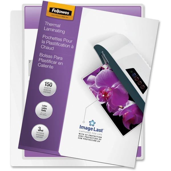 Fellowes Thermal Laminating Pouches - ImageLast™, Jam Free, Letter, 3mil, 150 pack - Sheet Size Supported: Letter - Laminating Pouch/Sheet Size: 9
