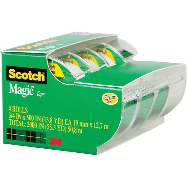 Scotch Nonyellowing Magic Tape Dispenser - 25 ft Length x 0.75