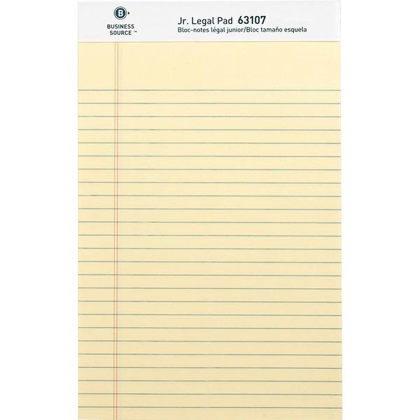 Business Source Micro - Perforated Legal Ruled Pads - Jr.Legal - 50 Sheets - 0.28
