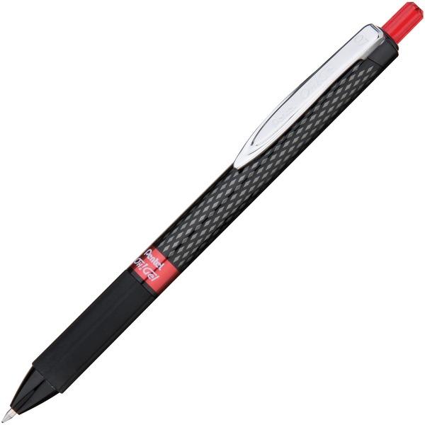 Pentel OH! Medium Point Gel Pens - Medium Pen Point - 0.7 mm Pen Point Size - Red Gel-based Ink - Carbon Fiber Barrel