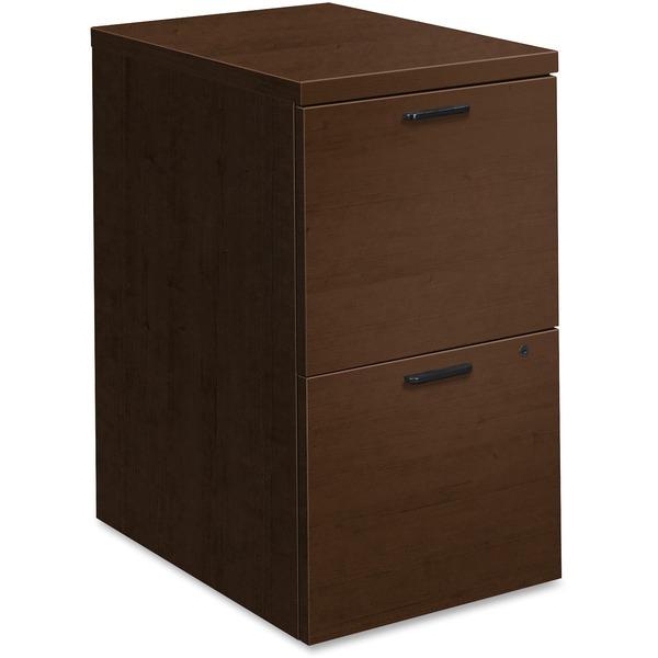 HON 10501 Series Mocha Laminate Furniture Components Pedestal - 2-Drawer - 15.8