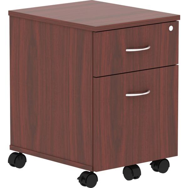 Lorell Relevance Series Mahogany Laminate Office Furniture Pedestal - 2-Drawer - 15.8