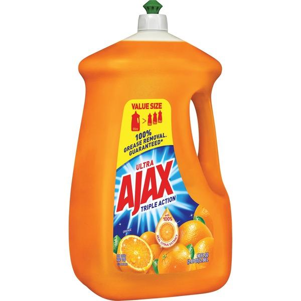 AJAX Triple Action Orange Dish Liquid - 90 fl. oz. Bottle - Liquid - 90 fl oz (2.8 quart) - Citrus Scent - 1 Each - Orange