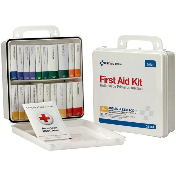 First Aid Only 50-Person Unitized Plastic First Aid Kit - ANSI Compliant - 24 x Piece(s) For 50 x Individual(s) - 3