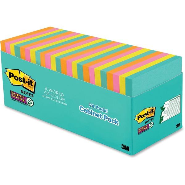 Post-it® Super Sticky Notes - Miami Color Collection - 1680 x Multicolor - 3