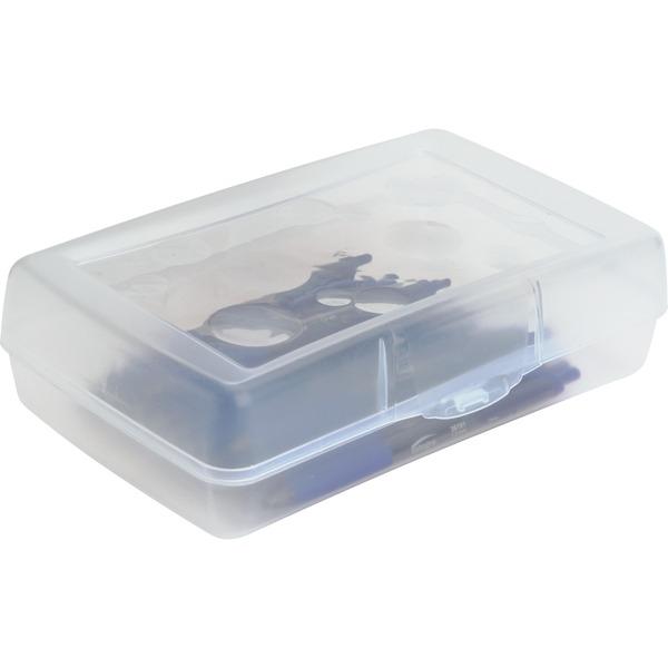 Sparco Clear Plastic Pencil Box - External Dimensions: 8.4