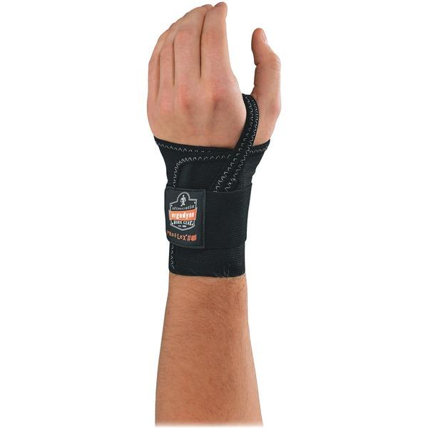 Ergodyne ProFlex 4000 Single-Strap Wrist Support - Left-handed - Washable, Hook & Loop Closure - Black