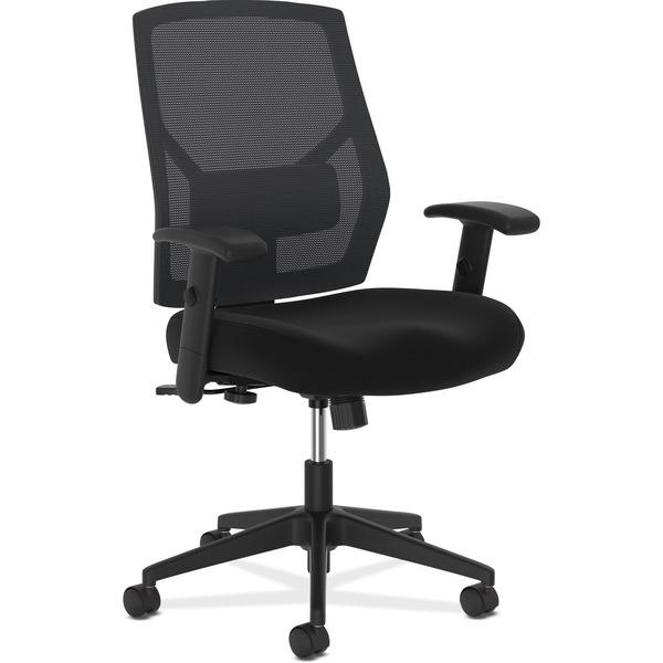 HON Crio High-Back Task Chair - Black Fabric Seat - Black Back - 5-star Base - 25