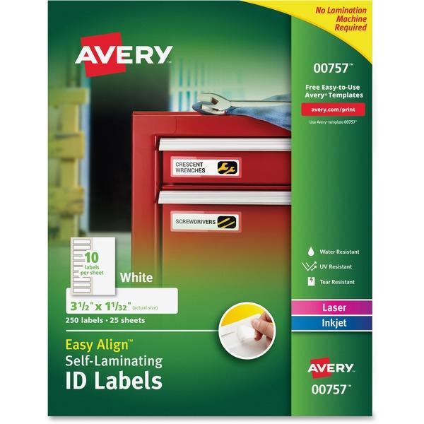 Avery® Easy Align Self-Laminating ID Labels - Permanent Adhesive - 3 1/2