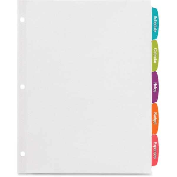 Avery® Big Tab Dividers - Easy Peel Printable Labels - 20 x Divider(s) - 5 Print-on Tab(s) - 5 Tab(s)/Set - 8.5