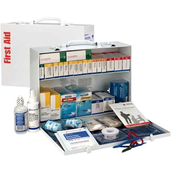 First Aid Only 2-Shelf First Aid Cabinet with Medications - ANSI Compliant - 446 x Piece(s) For 75 x Individual(s) - 11