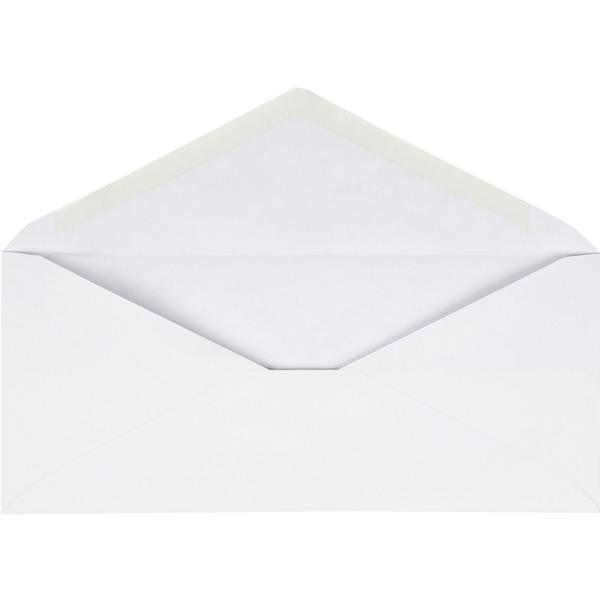 Business Source No. 10 V-Flap Envelopes - Business - #10 - 24 lb - Gummed Flap - Wove - 250 / Box - White