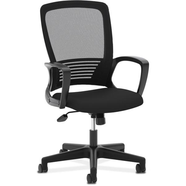 HON Mesh High-Back Chair - Black Fabric Seat - Black Back - 5-star Base - 26.5