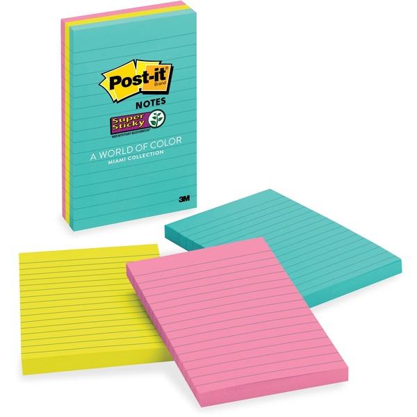 Post-it® Super Sticky Notes - Miami Color Collection - 270 x Multicolor - 4