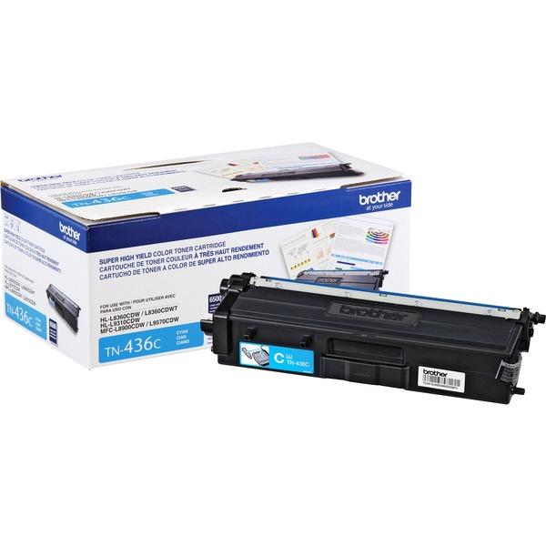 Brother TN436C Toner Cartridge - Cyan - Laser - Standard Yield - 6500 Pages - 1 Each