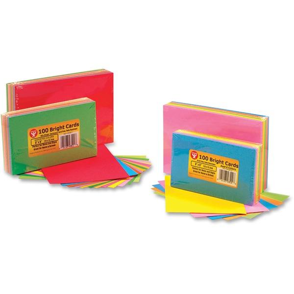 Hygloss Bright Color Blank Note Cards - 100 Sheets - Plain - 3