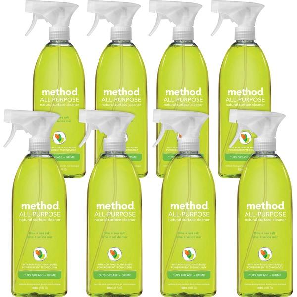 Method Lime All-purpose Surface Cleaner - Spray - 28 fl oz (0.9 quart) - Lime Scent - 8 / Carton - Lime