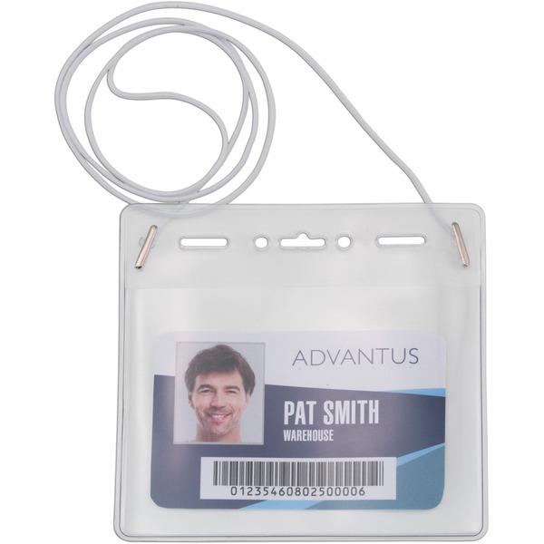 Advantus Horizontal ID Card Holder with Neck Cord - Support 4