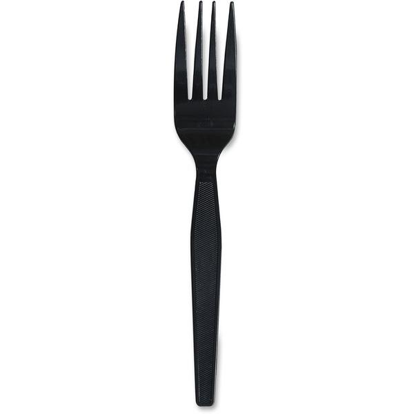  Genuine Joe Heavyweight Fork - 1 Piece (S)- 1000/Carton - 1 X Fork - Disposable - Textured - Black