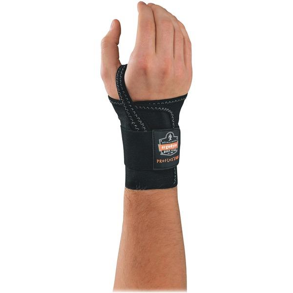 Ergodyne ProFlex 4000 Single-Strap Wrist Support - Right-handed - Washable, Hook & Loop Closure - Black