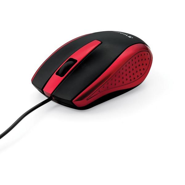 Verbatim Corded Notebook Optical Mouse - Red - Optical - Cable - Red - 1 Pack - USB Type A - Scroll Wheel