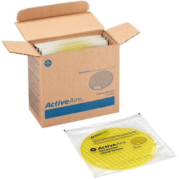 ActiveAire Deodorizer Urinal Screen by GP PRO - Sunscape - Lasts upto 30 Day - Deodorizer - 12 / Carton - Yellow