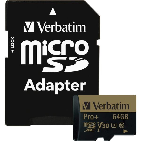  64gb Pro Plus 600x Microsdhc Memory Card With Adapter, Uhs- I V30 U3 Class 10 - 90 Mb/S Read - 80 Mb/S Write - 600x Memory Speed - Lifetime Warranty