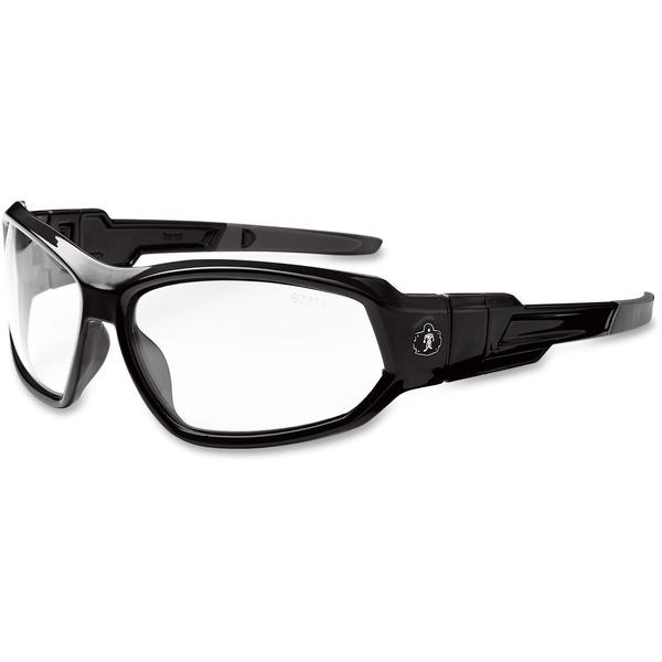 Ergodyne Skullerz Loki Clear Lens Safety Glasses - Durable, Flexible, Scratch Resistant, Anti-fog, Non-slip, Perspiration Resistant, Convertible, Comfortable, Elastic Strap - Ultraviolet Protection - 