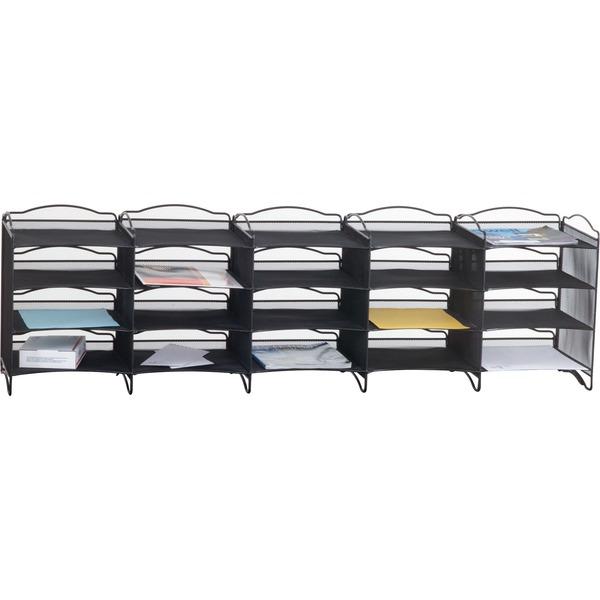Safco Onyx Mail Sorter - 500 x Sheet - 20 Compartment(s) - Compartment Size 3.75
