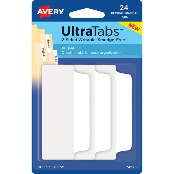 Avery® Margin Ultra Tabs - 2-side Writable - Repositionable - Write-on Tab(s) - 3