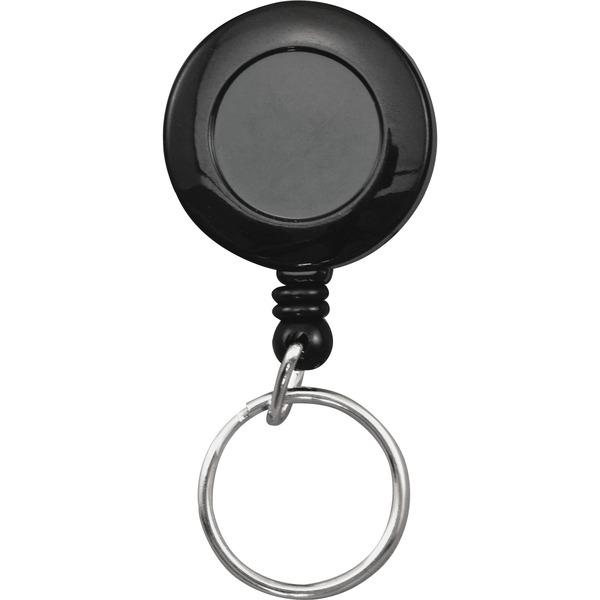 Advantus Clip-on Ring Retractable ID Reel - 12 / Box - Black