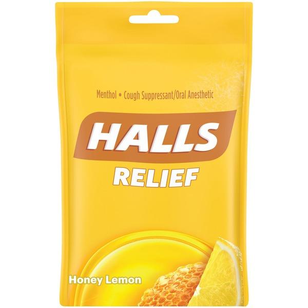 Cadbury Halls Honey-Lemon Cough Drops - For Sore Throat, Cough, Nasal Congestion - Honey Lemon - 12 / Box