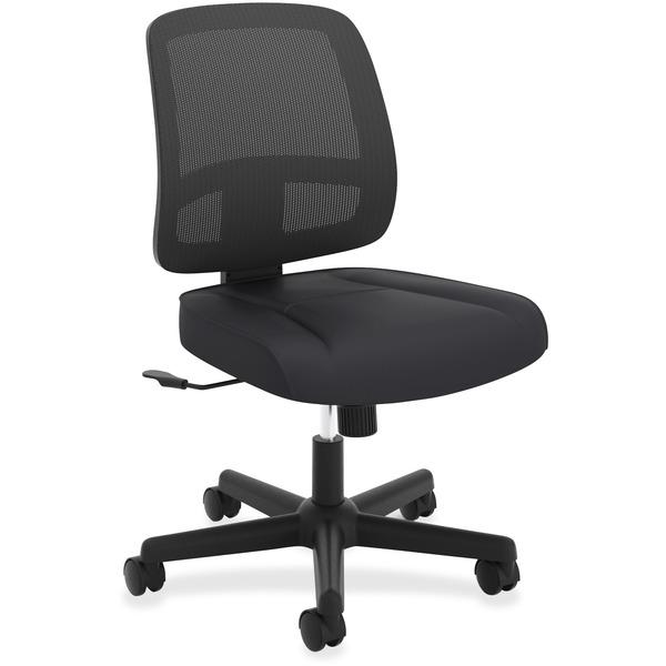 HON ValuTask Mesh Back Task Chair - Black Mesh Seat - Black Fabric Back - 5-star Base - 19