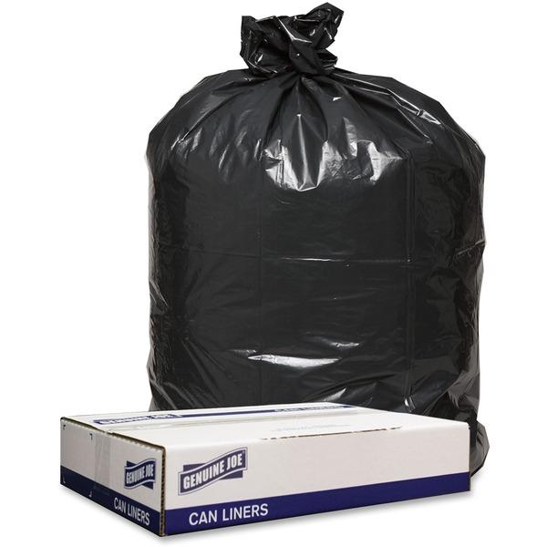 Genuine Joe 1.2mil Black Trash Can Liners - 43