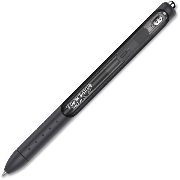 Paper Mate InkJoy Gel Pen - 0.5 mm Pen Point Size - Retractable - Black Gel-based Ink - Black Barrel - 12 / Box