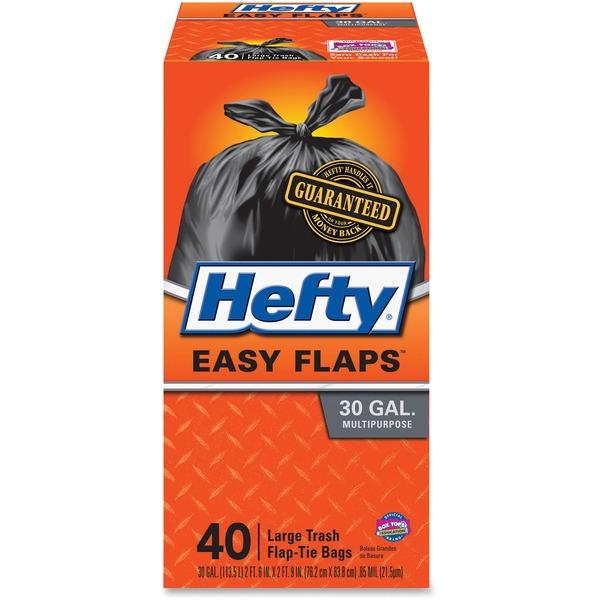 Knowledge Tree  Reynold Food Packaging Hefty Easy Flaps 30-gallon Large Trash  Bags - Large Size - 30 gal - 30 Width x 33 Length x 0.85 mil (22 Micron)  Thickness - 240/Carton - 40 Per Box