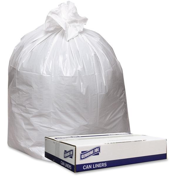Genuine Joe Extra Heavy-duty White Trash Can Liners - 33