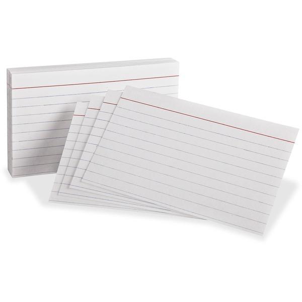  Oxford Ruled Heavyweight Index Cards - Front Ruling Surface - Ruled - 3 