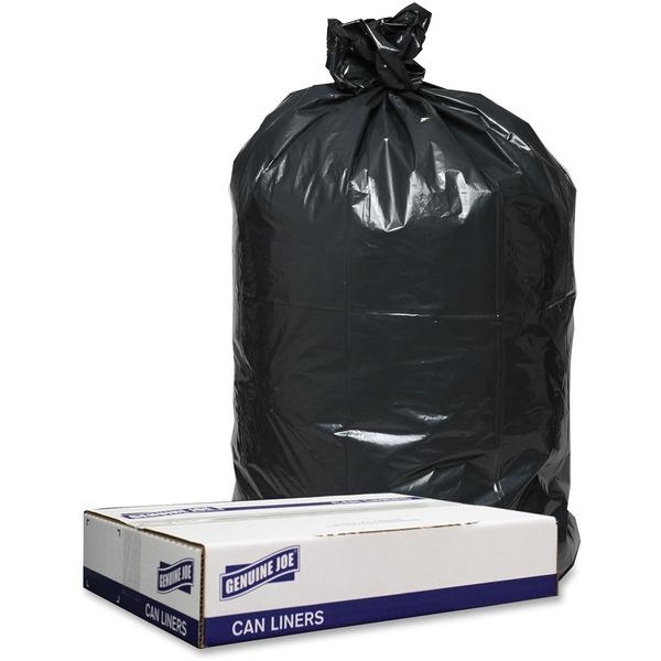 Genuine Joe 1.2mil Black Trash Can Liners - 38