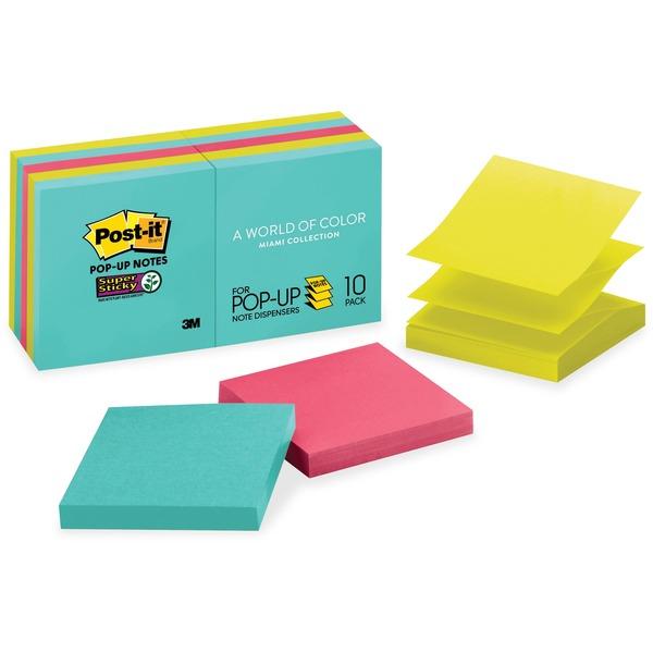 Post-it® Super Sticky Pop-up Notes - Miami Color Collection - 900 x Multicolor - 3