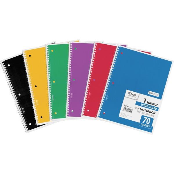 Mead Spiral Bound 1-subject Notebooks - 70 Sheets - Spiral - 8