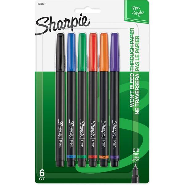  Sharpie Fine Point Pen - Fine Pen Point - Assorted - 6/Pack