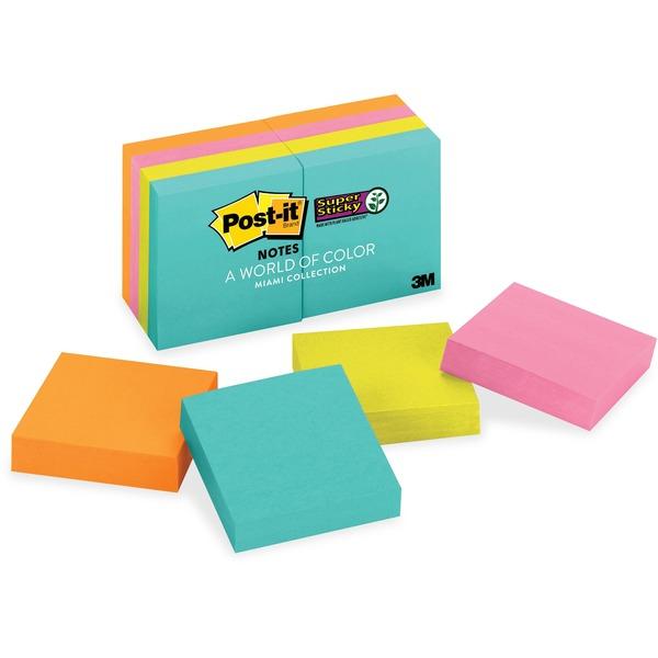 Post-it® Super Sticky Notes - Miami Color Collection - 720 x Multicolor - 2