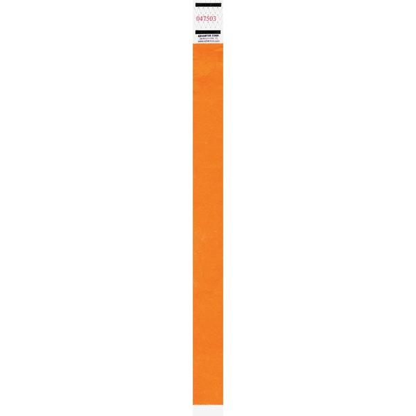 Advantus Neon Tyvek Wristbands - 500 / Pack - Neon Orange - Tyvek