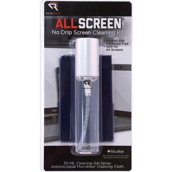  Advantus Read/Right No Drip Screen Cleaning Kit - For Display Screen - Ammonia- Free, Alcohol- Free, Reusable, Antimicrobial, Anti- Bacterial, Prevents Germs - Microfiberaerosol Spray Can - 1 Each - Asso