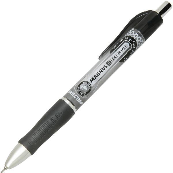 SKILCRAFT .7mm Retractable Rollerball Pen - 0.7 mm Pen Point Size - Retractable - Black Pigment-based Ink - Plastic Barrel - 1 Dozen