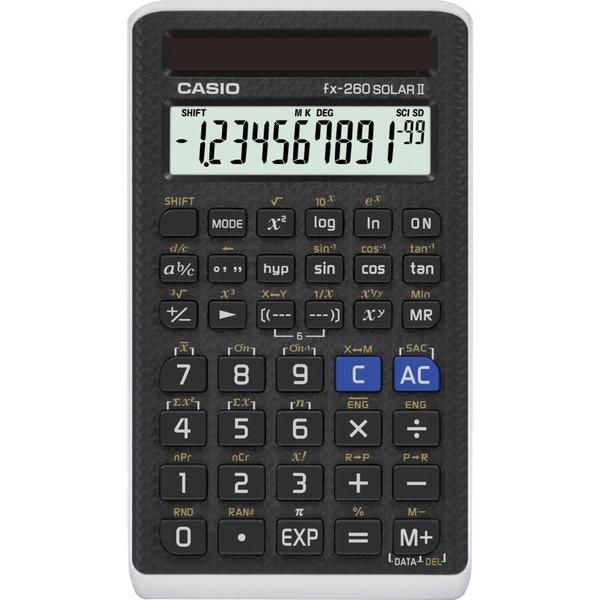 Casio FX 260 SOLAR II Scientific Calculator - 144 Functions - Easy-to-read Display - 10 Digits - Solar Powered - 5