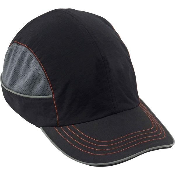 Ergodyne Long-brim Bump Cap - Recommended for: Aircraft, Manufacturing, Maintenance, Warehouse - Long Size - Head Protection - ABS Plastic Shell, Nylon Cap - Black - 1 Each
